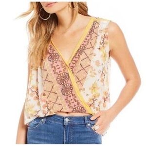 Free People Havanna Floral Cropped Tank Top